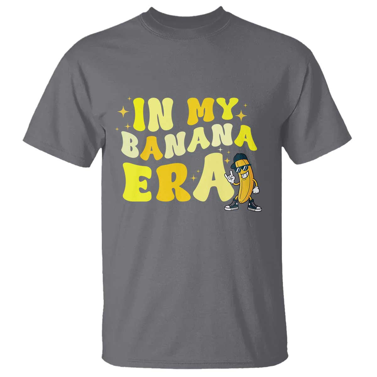 Funny In My Banana Era Graphic T Shirt Retro Fruit Lover TS12 Charcoal Print Your Wear