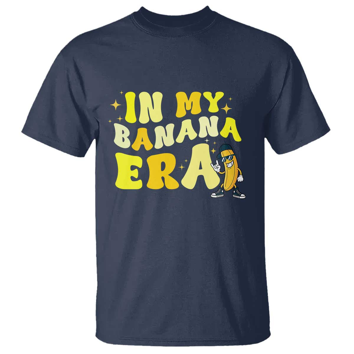 Funny In My Banana Era Graphic T Shirt Retro Fruit Lover TS12 Navy Print Your Wear