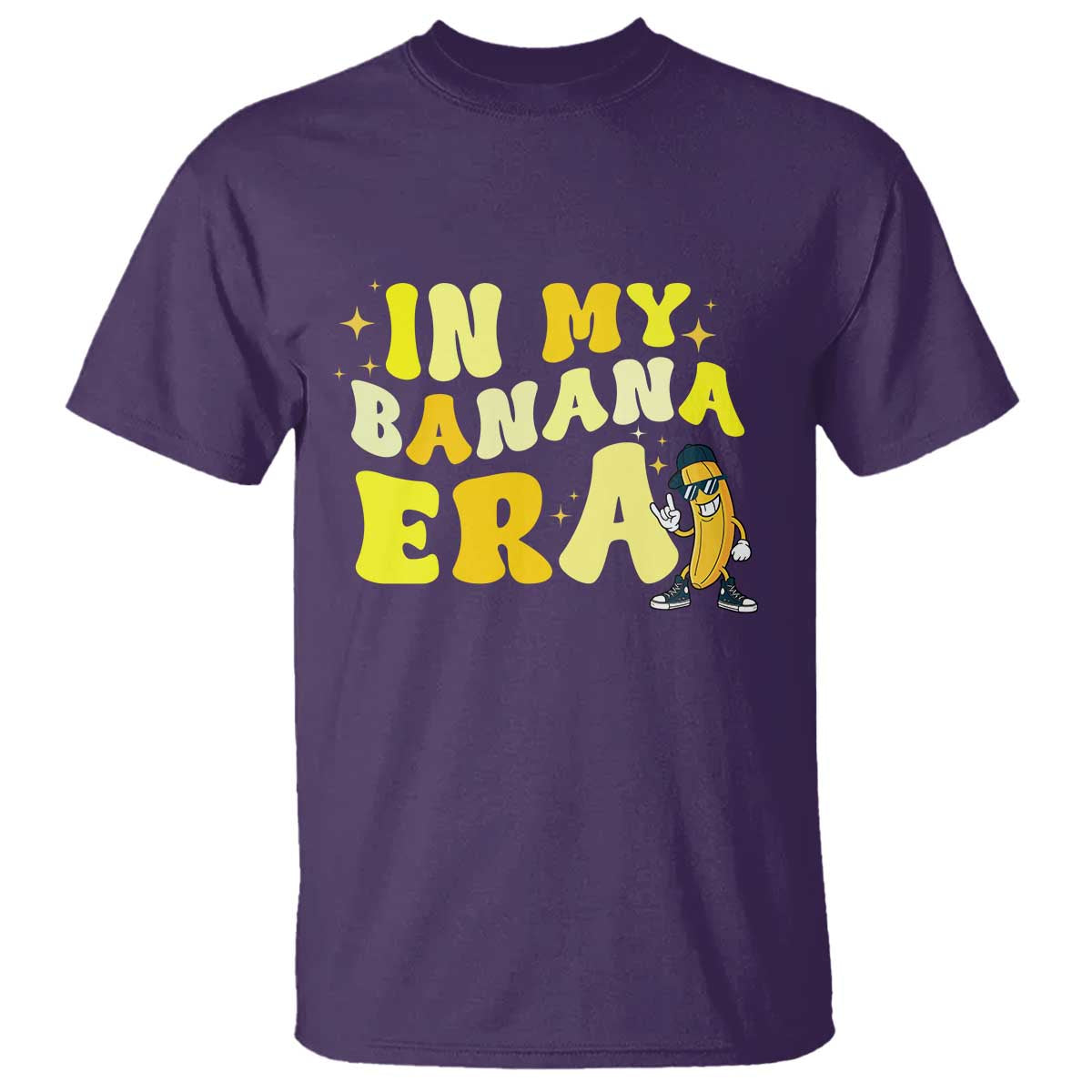 Funny In My Banana Era Graphic T Shirt Retro Fruit Lover TS12 Purple Print Your Wear