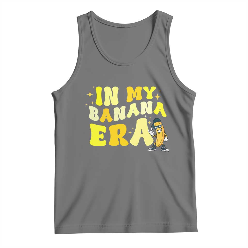 Funny In My Banana Era Graphic Tank Top Retro Fruit Lover TS12 Black Heather Print Your Wear