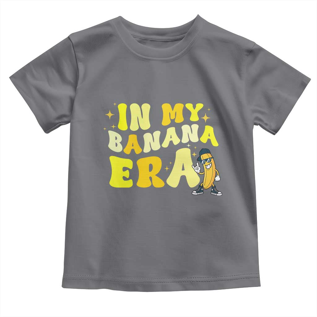 Funny In My Banana Era Graphic Toddler T Shirt Retro Fruit Lover TS12 Charcoal Print Your Wear