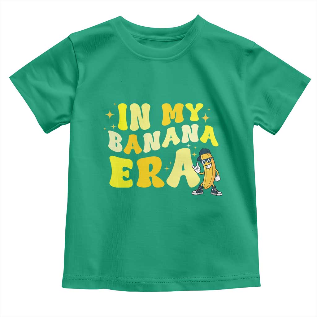 Funny In My Banana Era Graphic Toddler T Shirt Retro Fruit Lover TS12 Irish Green Print Your Wear