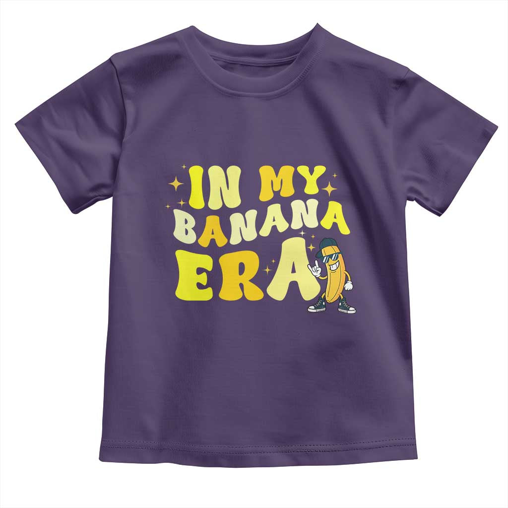 Funny In My Banana Era Graphic Toddler T Shirt Retro Fruit Lover TS12 Purple Print Your Wear