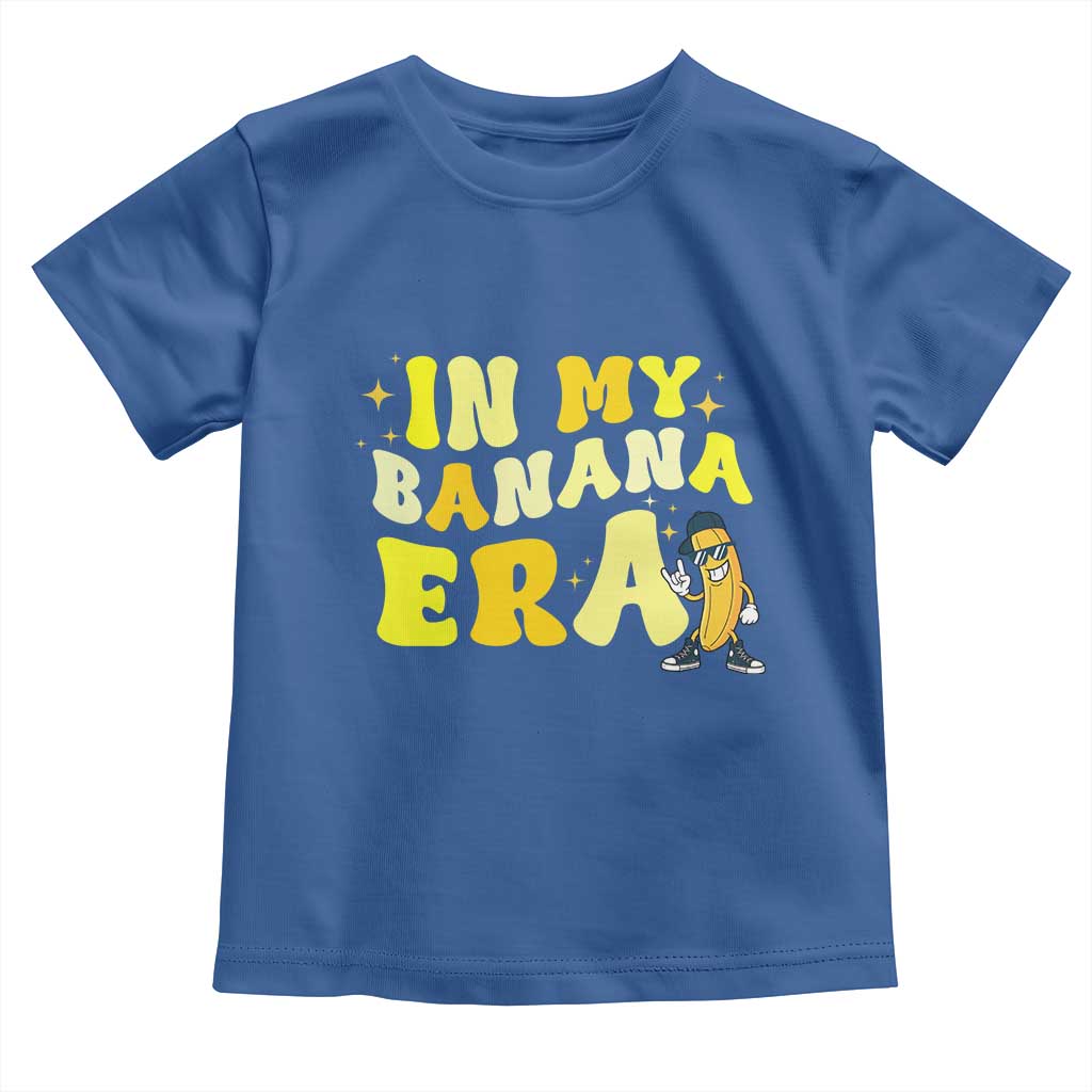 Funny In My Banana Era Graphic Toddler T Shirt Retro Fruit Lover TS12 Royal Blue Print Your Wear