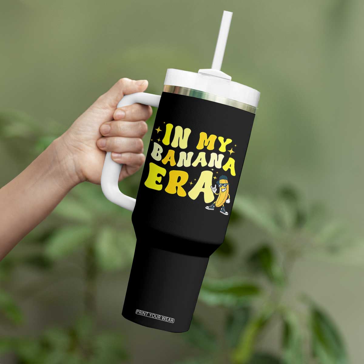 Funny In My Banana Era Graphic Tumbler With Handle Retro Fruit Lover TS12 Print Your Wear