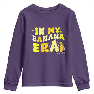 Funny In My Banana Era Graphic Youth Sweatshirt Retro Fruit Lover TS12 Purple Print Your Wear