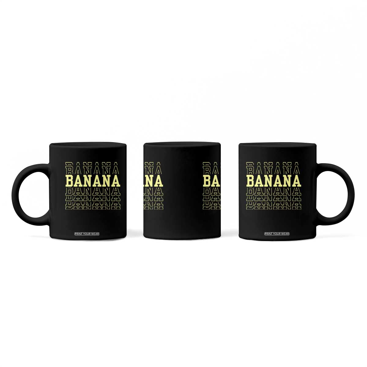 Banana Layered Text Graphic Coffee Mug Banana Lover Gift TS12 Print Your Wear