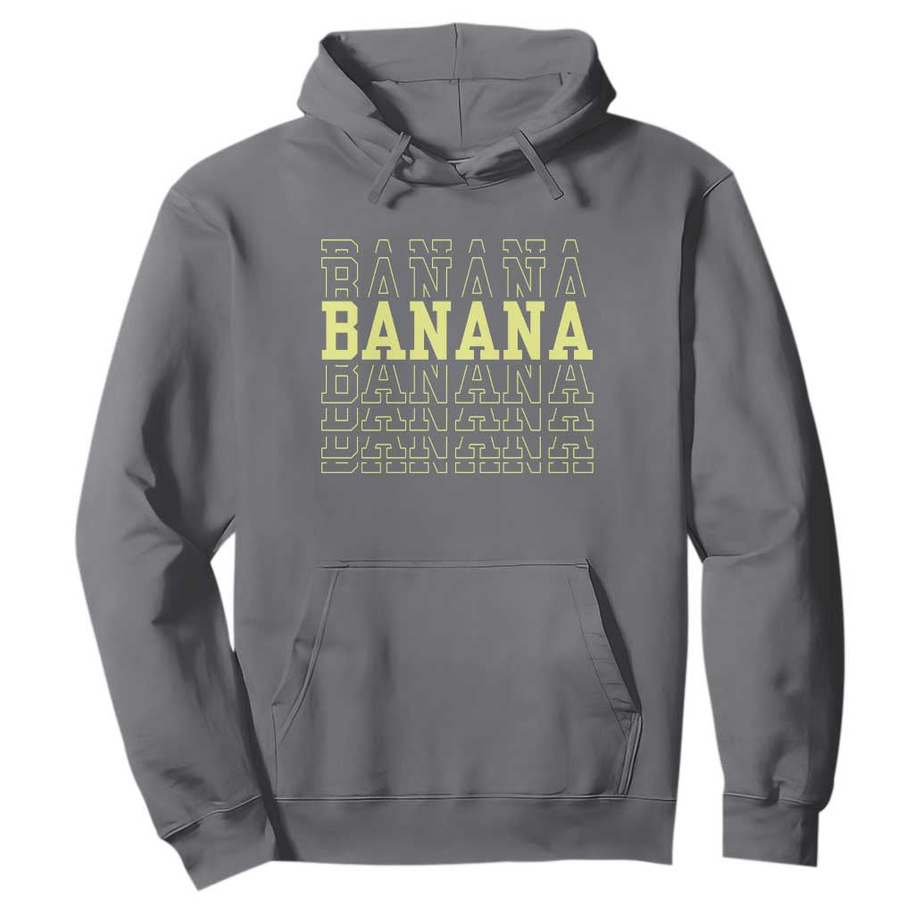 Banana Layered Text Graphic Hoodie Banana Lover Gift TS12 Charcoal Print Your Wear