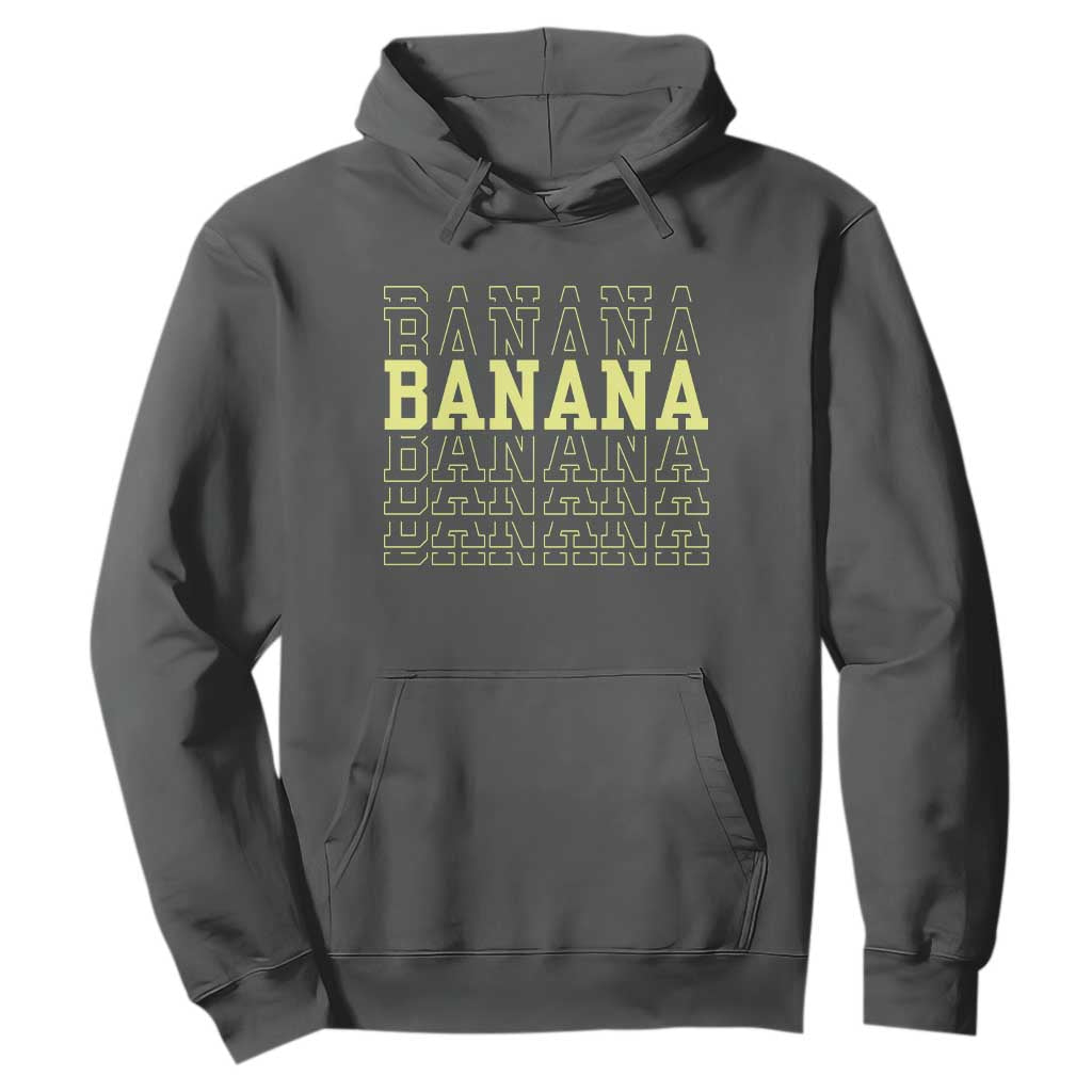 Banana Layered Text Graphic Hoodie Banana Lover Gift TS12 Dark Heather Print Your Wear