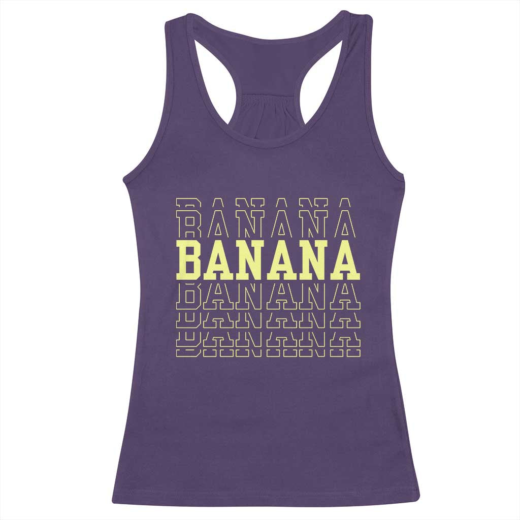 Banana Layered Text Graphic Racerback Tank Top Banana Lover Gift TS12 Purple Print Your Wear