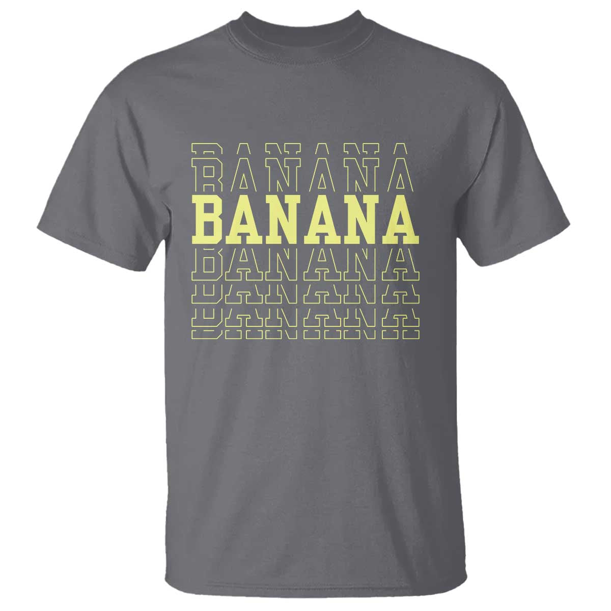 Banana Layered Text Graphic T Shirt Banana Lover Gift TS12 Charcoal Print Your Wear