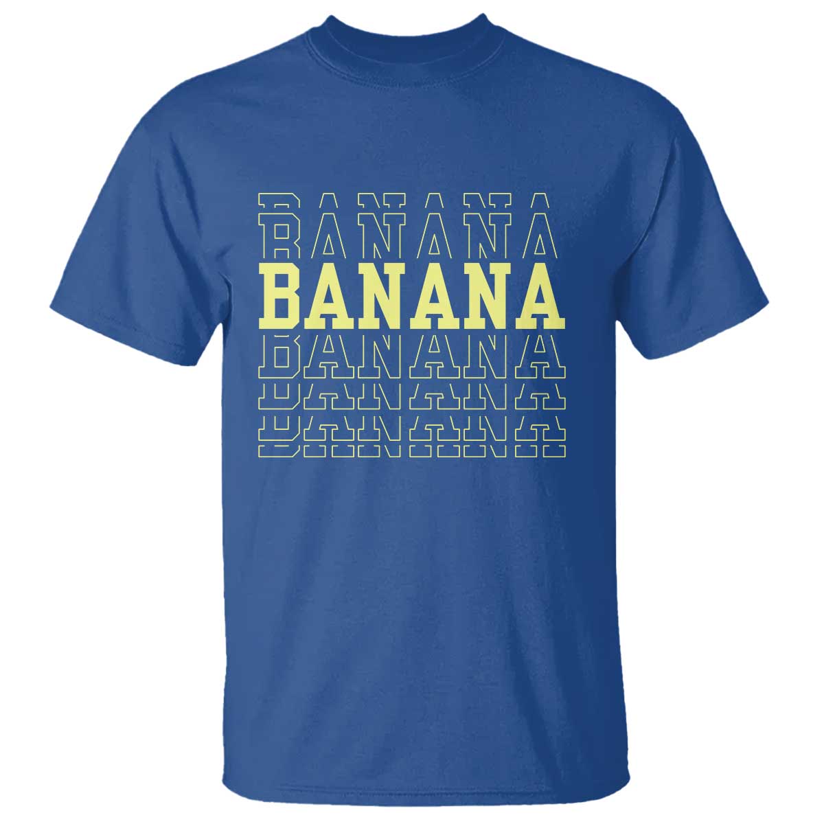 Banana Layered Text Graphic T Shirt Banana Lover Gift TS12 Royal Blue Print Your Wear