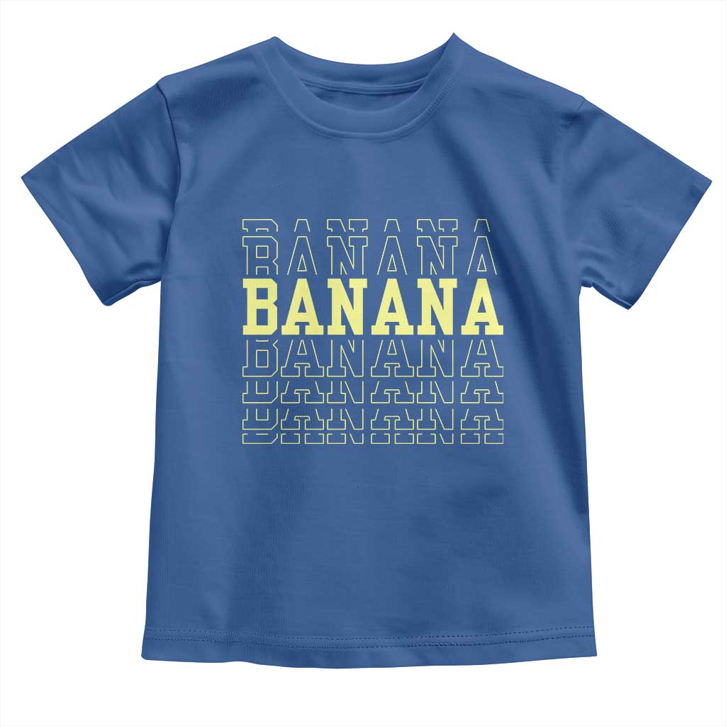 Banana Layered Text Graphic Toddler T Shirt Banana Lover Gift TS12 Royal Blue Print Your Wear