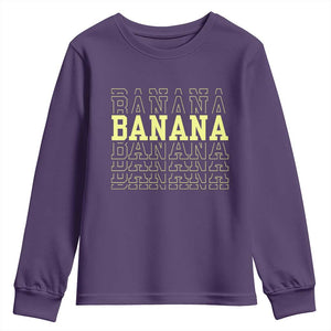Banana Layered Text Graphic Youth Sweatshirt Banana Lover Gift TS12 Purple Print Your Wear