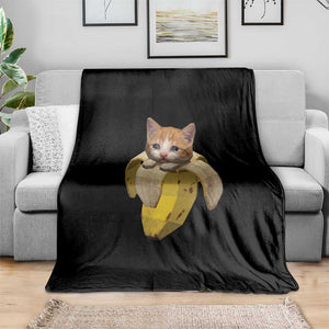 Funny Bananacat Meme Lover Throw Blanket Cute Kitty Banana Costume TS12 Print Your Wear