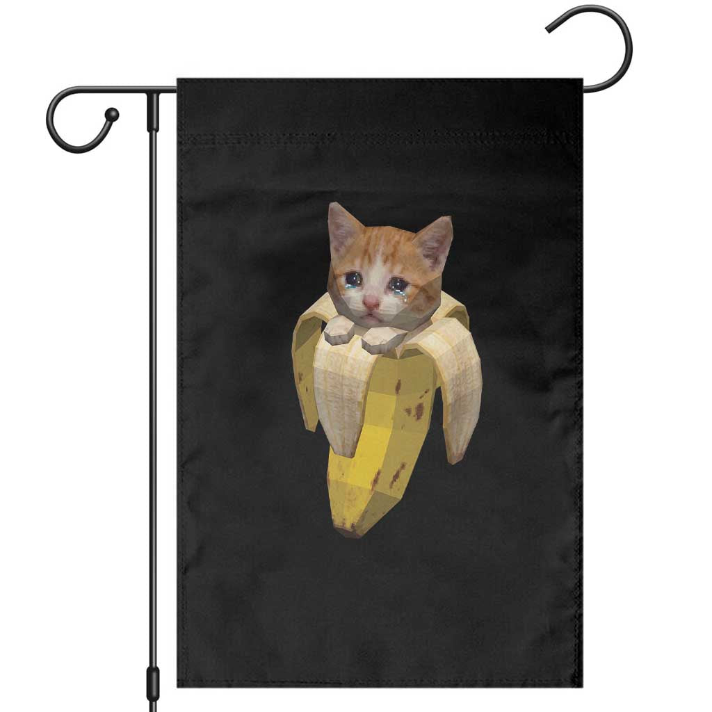 Funny Bananacat Meme Lover Garden Flag Cute Kitty Banana Costume TS12 Black Print Your Wear