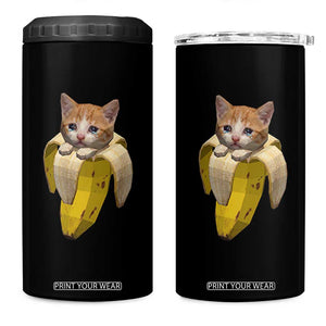Funny Bananacat Meme Lover 4 in 1 Can Cooler Tumbler Cute Kitty Banana Costume TS12 One Size: 16 oz Black Print Your Wear
