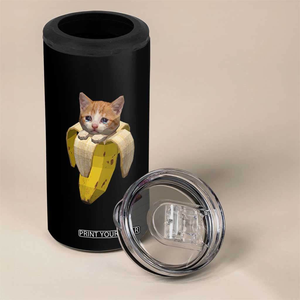 Funny Bananacat Meme Lover 4 in 1 Can Cooler Tumbler Cute Kitty Banana Costume TS12 Print Your Wear