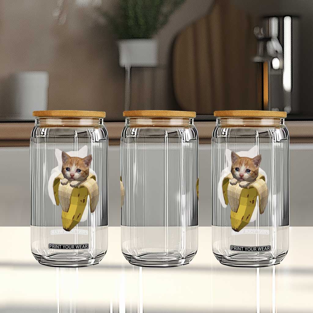 Funny Bananacat Meme Lover Glass Can Cute Kitty Banana Costume TS12 Print Your Wear