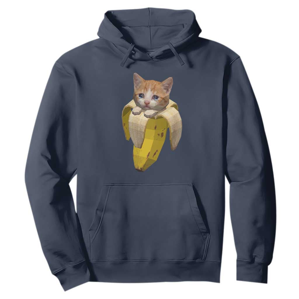 Funny Bananacat Meme Lover Hoodie Cute Kitty Banana Costume TS12 Navy Print Your Wear
