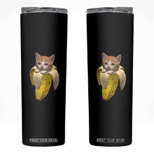 Funny Bananacat Meme Lover Skinny Tumbler Cute Kitty Banana Costume TS12 Black Print Your Wear