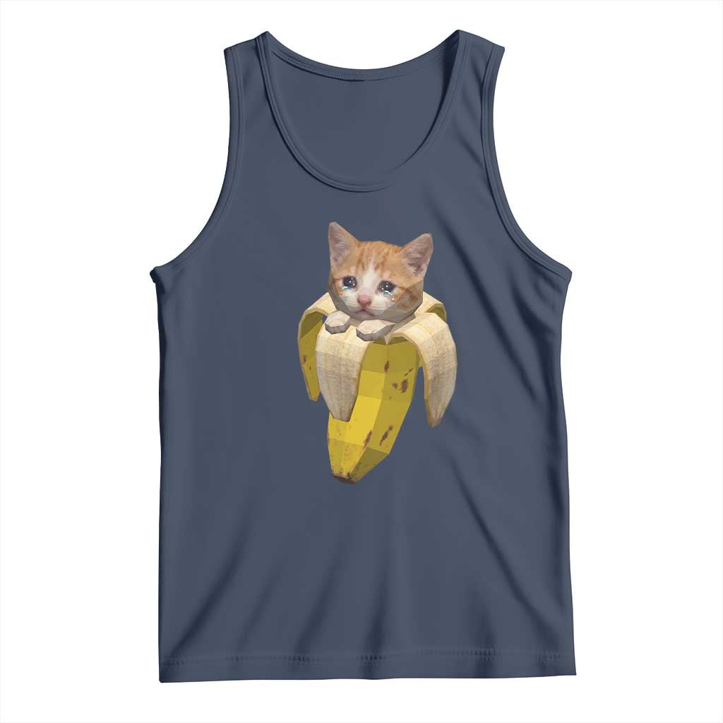 Funny Bananacat Meme Lover Tank Top Cute Kitty Banana Costume TS12 Navy Print Your Wear
