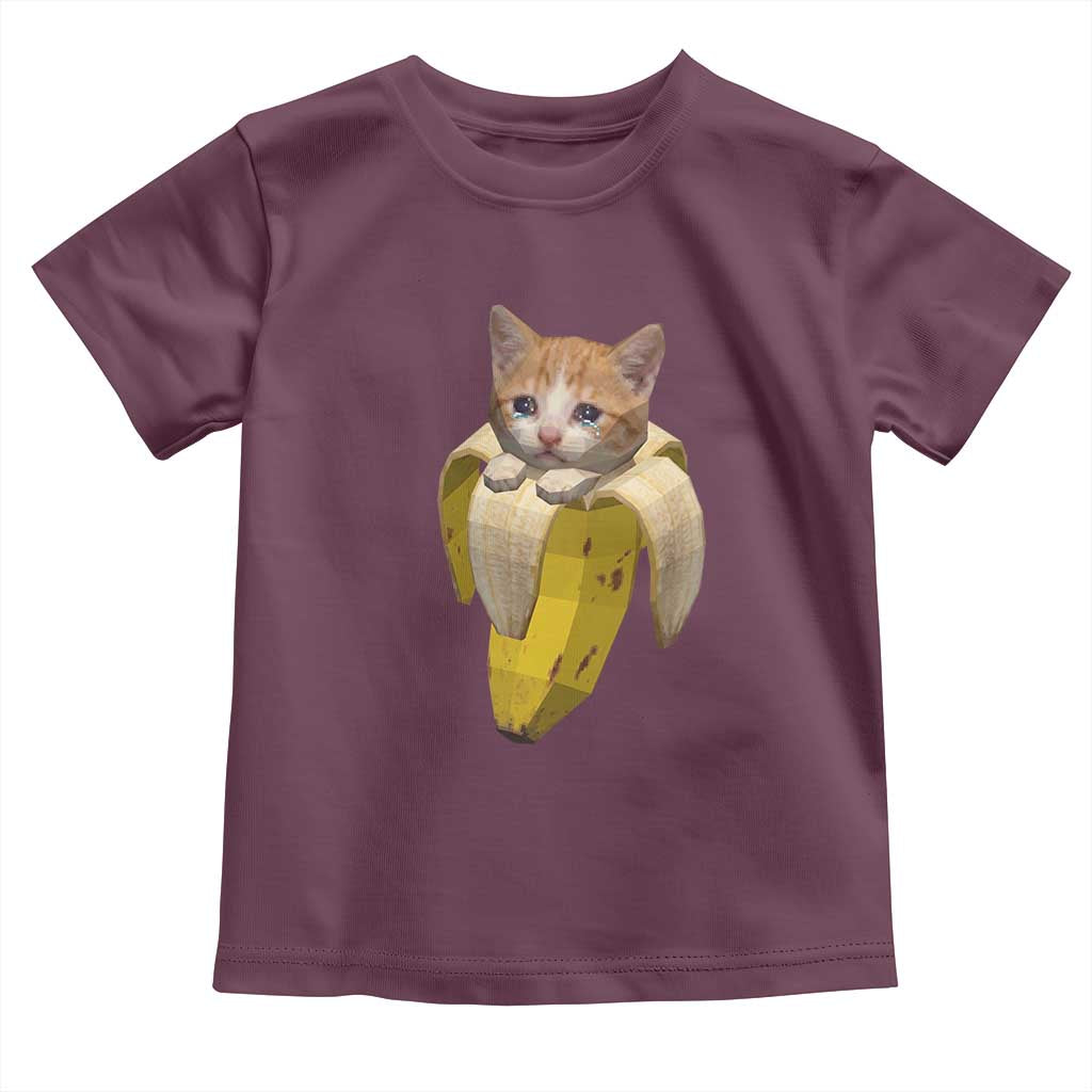 Funny Bananacat Meme Lover Toddler T Shirt Cute Kitty Banana Costume TS12 Maroon Print Your Wear