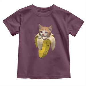 Funny Bananacat Meme Lover Toddler T Shirt Cute Kitty Banana Costume TS12 Maroon Print Your Wear