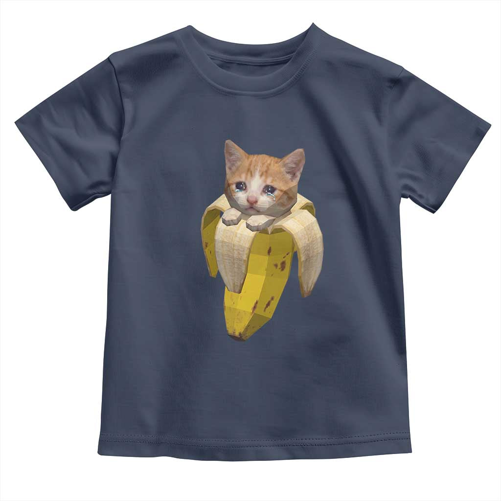Funny Bananacat Meme Lover Toddler T Shirt Cute Kitty Banana Costume TS12 Navy Print Your Wear