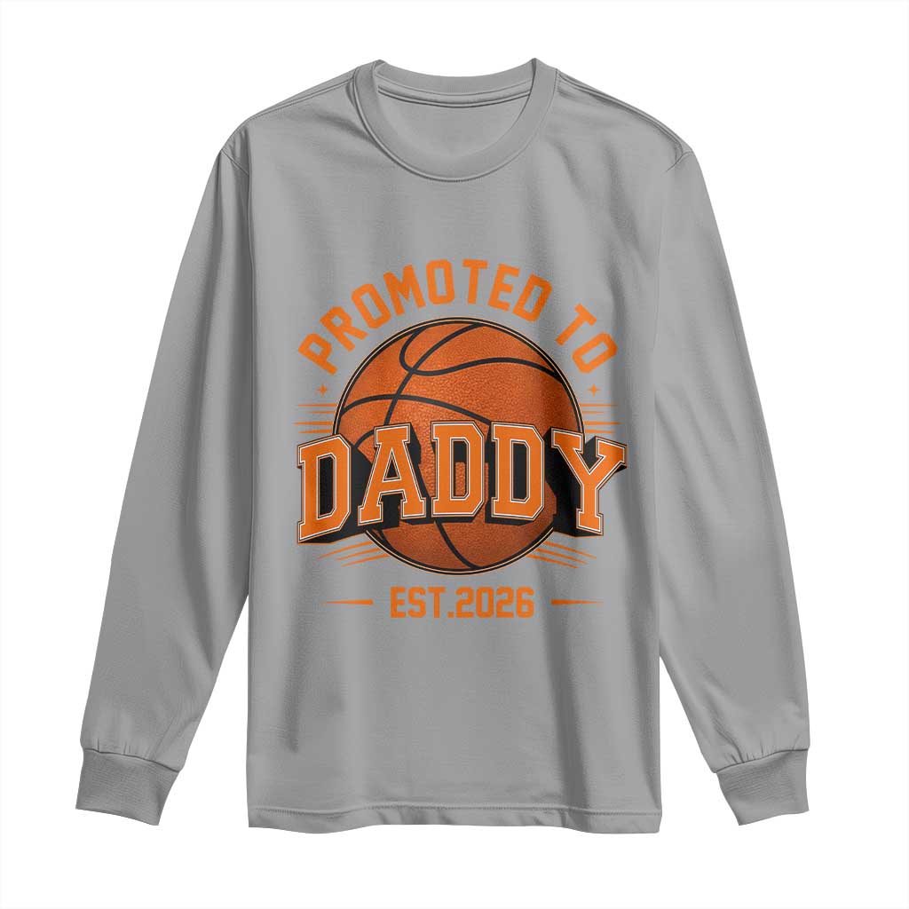 Personalized Basketball Daddy Long Sleeve Shirt Custom Number First Time Dad Pregnancy Announcement TS12 Sport Gray Print Your Wear