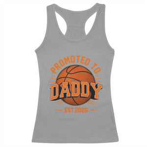 Personalized Basketball Daddy Racerback Tank Top Custom Number First Time Dad Pregnancy Announcement TS12 Sport Gray Print Your Wear