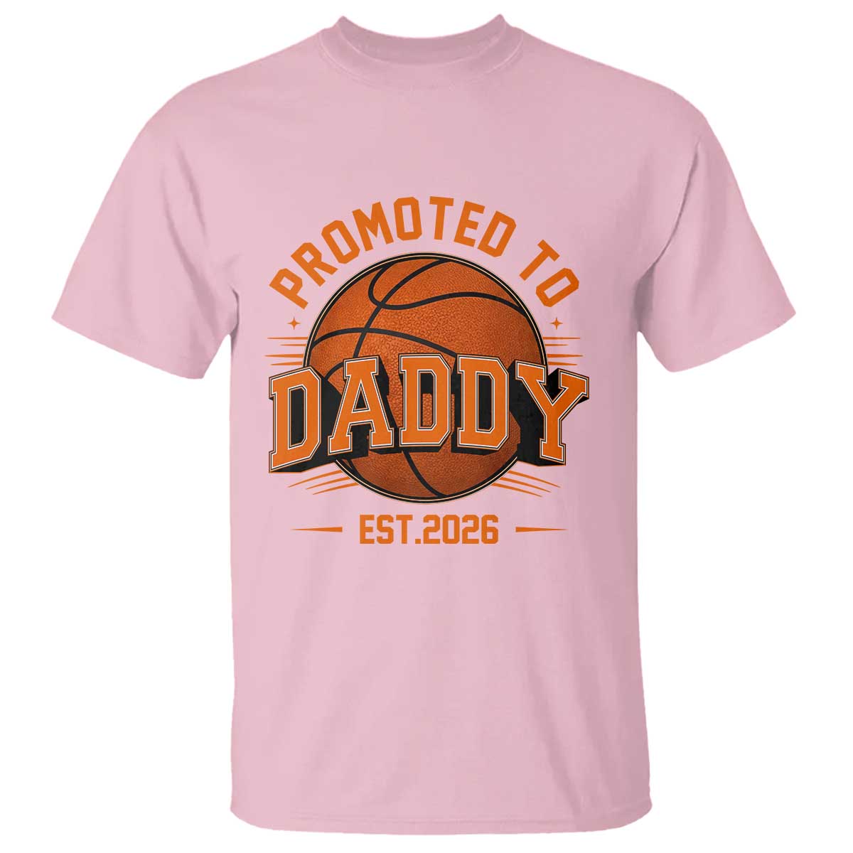 Personalized Basketball Daddy T Shirt Custom Number First Time Dad Pregnancy Announcement TS12 Light Pink Print Your Wear