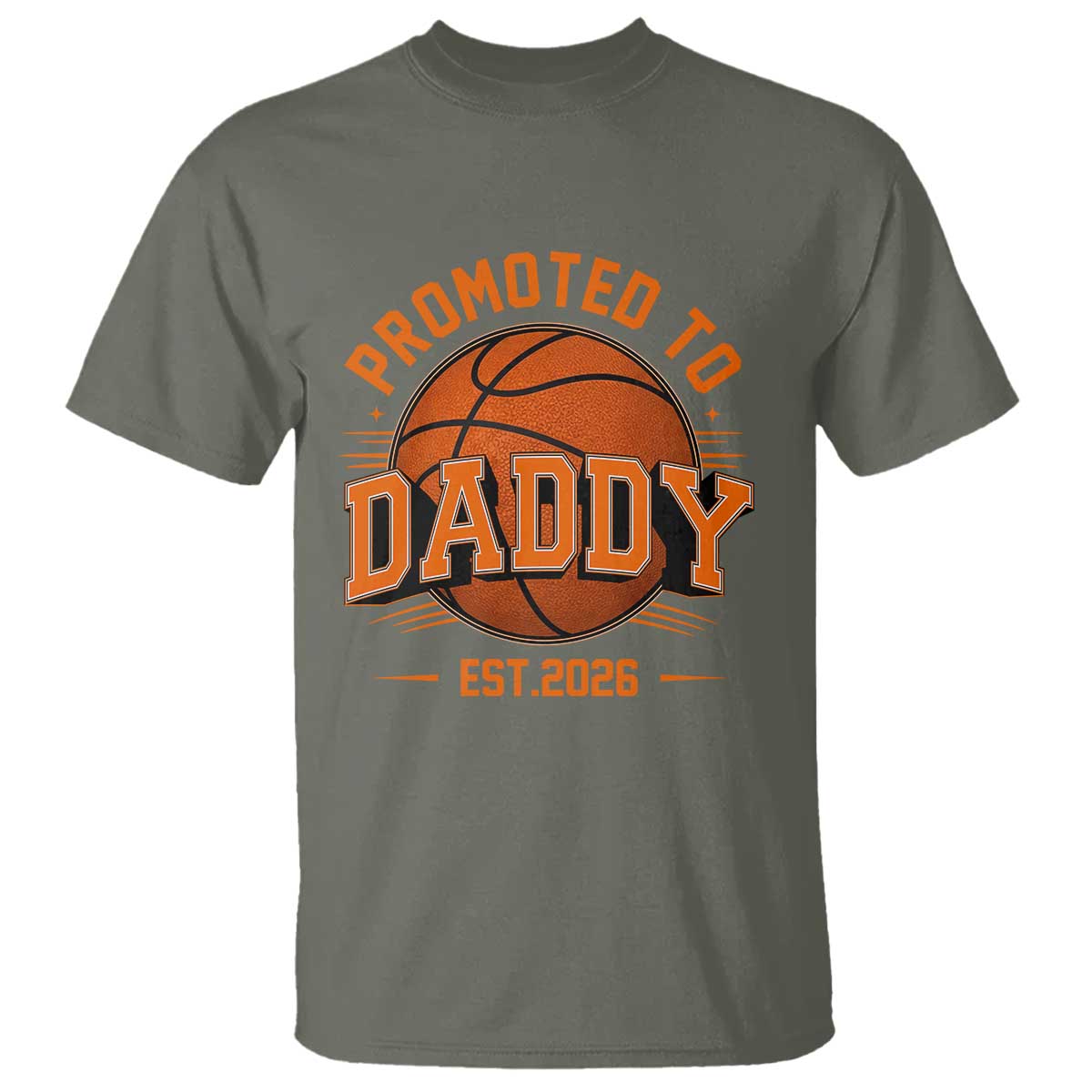 Personalized Basketball Daddy T Shirt Custom Number First Time Dad Pregnancy Announcement TS12 Military Green Print Your Wear