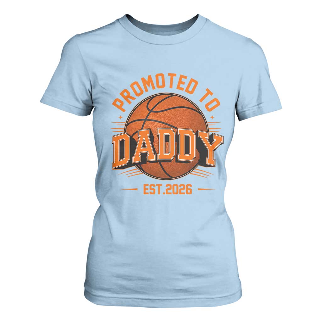 Personalized Basketball Daddy T Shirt For Women Custom Number First Time Dad Pregnancy Announcement TS12 Light Blue Print Your Wear