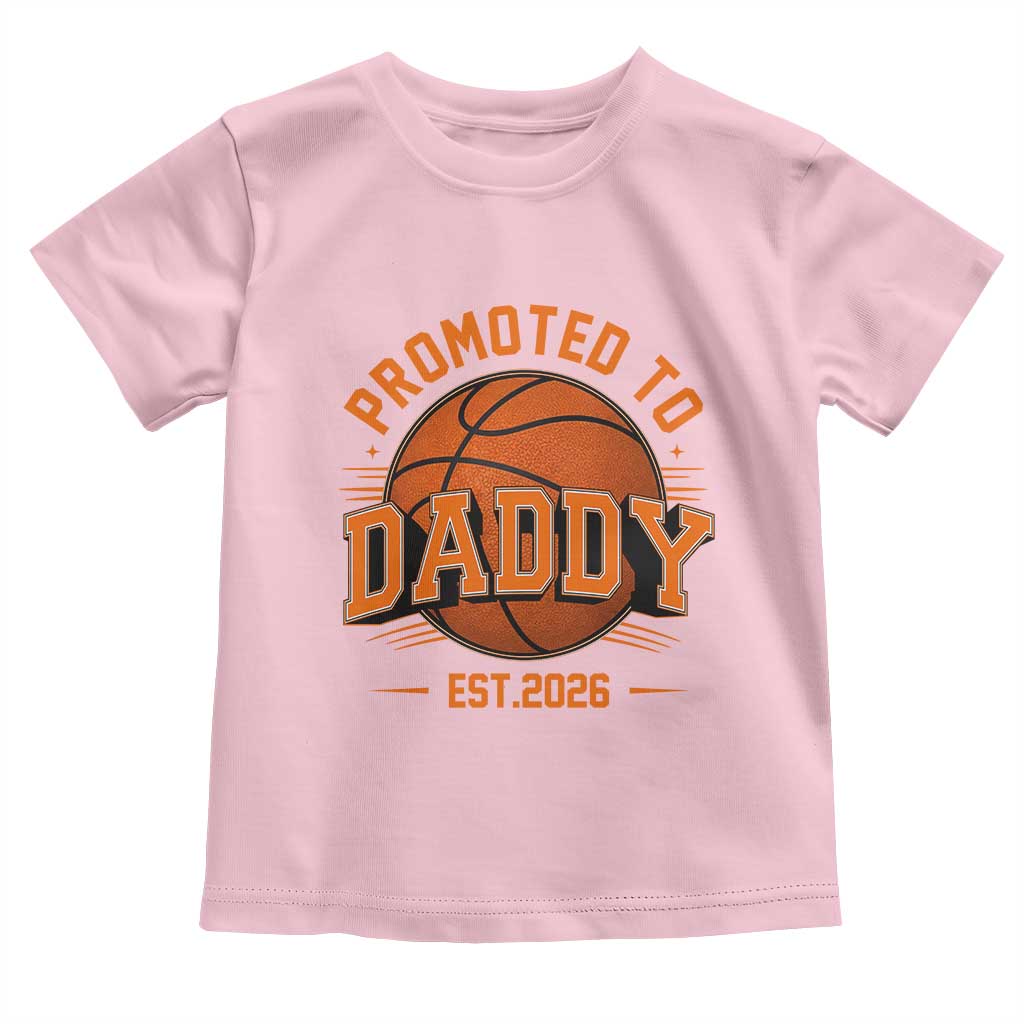 Personalized Basketball Daddy Toddler T Shirt Custom Number First Time Dad Pregnancy Announcement TS12 Light Pink Print Your Wear
