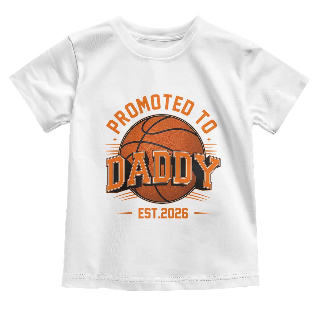Personalized Basketball Daddy Toddler T Shirt Custom Number First Time Dad Pregnancy Announcement TS12 White Print Your Wear