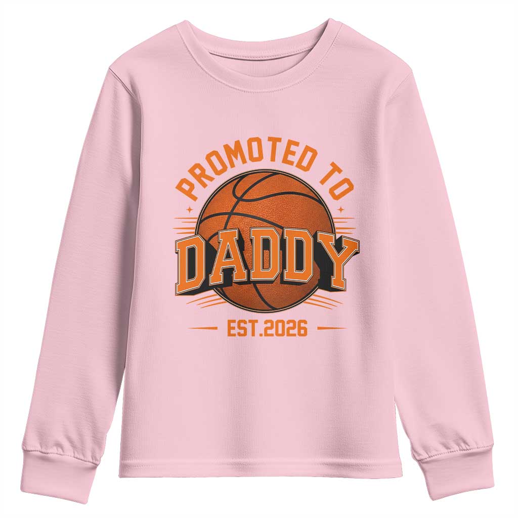 Personalized Basketball Daddy Youth Sweatshirt Custom Number First Time Dad Pregnancy Announcement TS12 Light Pink Print Your Wear
