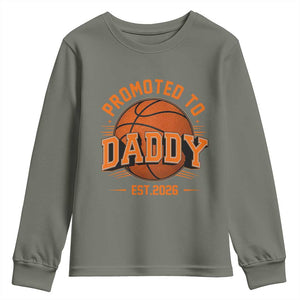 Personalized Basketball Daddy Youth Sweatshirt Custom Number First Time Dad Pregnancy Announcement TS12 Military Green Print Your Wear