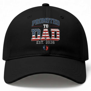 Promoted To Dad Est 2026 American Flag Baseball Cap Patriotic New Dad Gift TS12 Print Your Wear