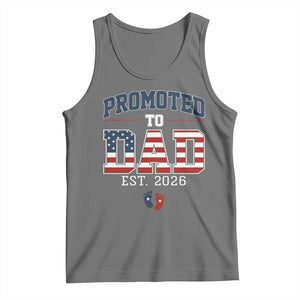 Promoted To Dad Est 2026 American Flag Tank Top Patriotic New Dad Gift TS12 Black Heather Print Your Wear