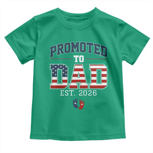 Promoted To Dad Est 2026 American Flag Toddler T Shirt Patriotic New Dad Gift TS12 Irish Green Print Your Wear
