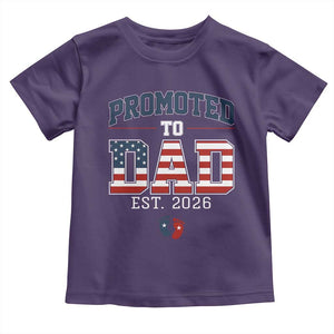 Promoted To Dad Est 2026 American Flag Toddler T Shirt Patriotic New Dad Gift TS12 Purple Print Your Wear