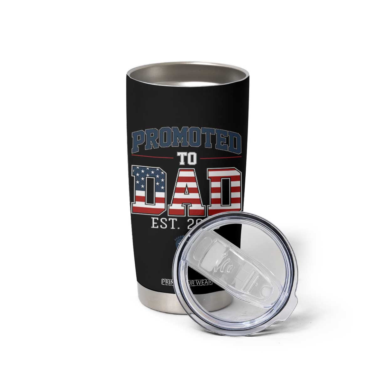 Promoted To Dad Est 2026 American Flag Tumbler Cup Patriotic New Dad Gift TS12 Print Your Wear