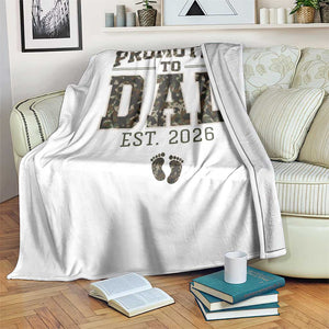 Camouflage Promoted To Dad Est 2026 Throw Blanket Camo Pregnancy Announcement Graphic TS12 Print Your Wear