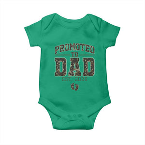 Camouflage Promoted To Dad Est 2026 Baby Onesie Camo Pregnancy Announcement Graphic TS12 Irish Green Print Your Wear