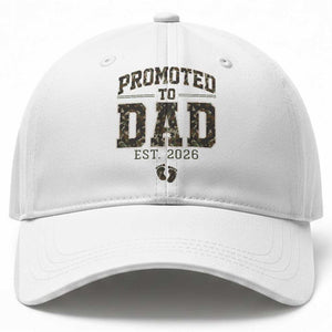 Camouflage Promoted To Dad Est 2026 Baseball Cap Camo Pregnancy Announcement Graphic TS12 Print Your Wear