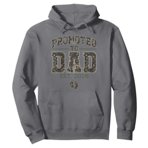 Camouflage Promoted To Dad Est 2026 Hoodie Camo Pregnancy Announcement Graphic TS12 Charcoal Print Your Wear