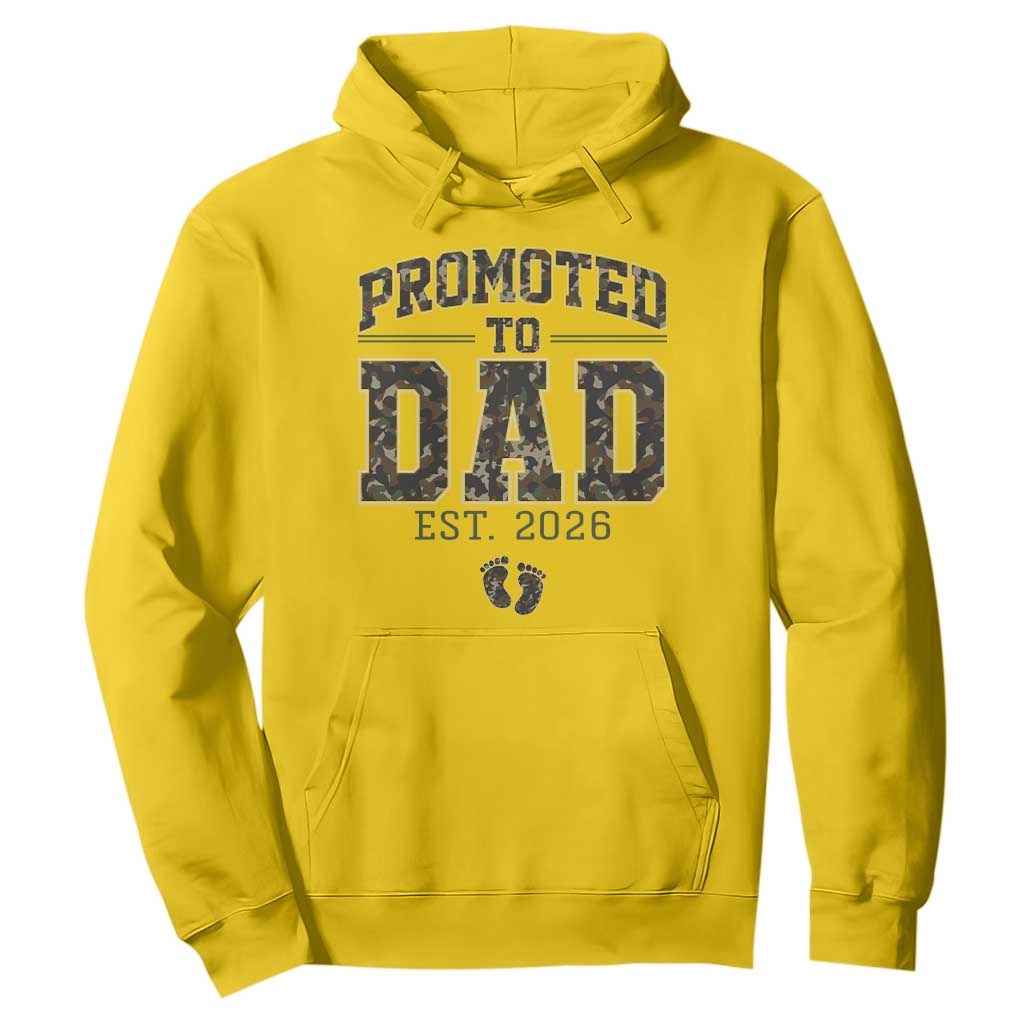 Camouflage Promoted To Dad Est 2026 Hoodie Camo Pregnancy Announcement Graphic TS12 Daisy Print Your Wear