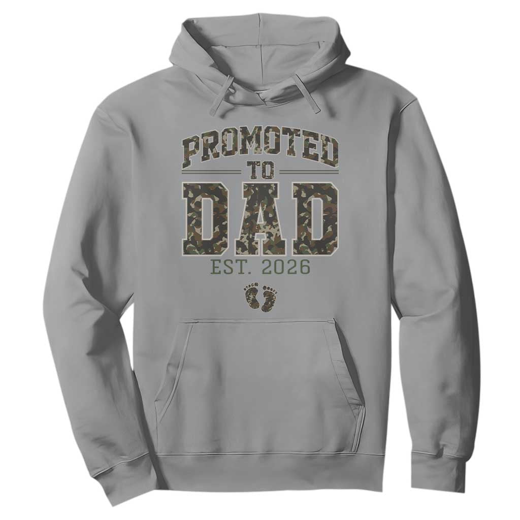 Camouflage Promoted To Dad Est 2026 Hoodie Camo Pregnancy Announcement Graphic TS12 Sport Gray Print Your Wear