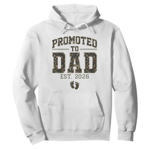 Camouflage Promoted To Dad Est 2026 Hoodie Camo Pregnancy Announcement Graphic TS12 White Print Your Wear